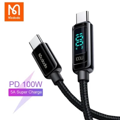 Mcdodo 100W Digital Display LED PD Type C Fast Charging Cable For Samsung Huawei - Image 1 of 4
