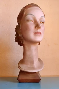 Art Deco Frauen Büste · 20er/ 30er Jahre Schaufensterpuppe Hüte Perücken Schals - Bild 1 von 6