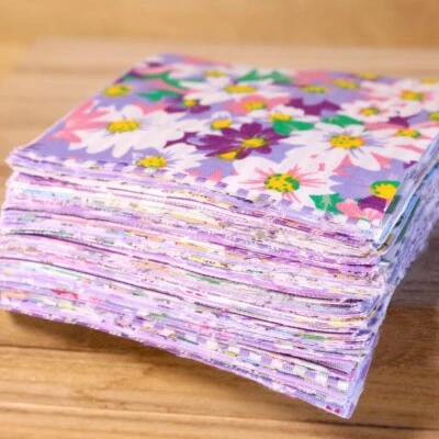 100 Beauty Mix Purple Cotton Fabric Precuts 4inch Squares Quilting Bundle Sewing - Image 1 of 4