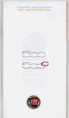 Fiat 500 & 500C Specification 2010-11 UK Market Brochure Pop Lounge Sport Diesel - Image 1 of 3