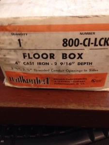 1 NIB WALKERDUCT 800-CI-LCK FLOOR BOX CAST IRON 4" - 2-9/16" DEPTH - Picture 1 of 3
