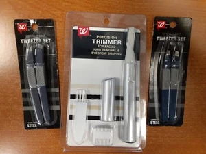 Precision Trimmer Facial Hair Removal & Eyebrow Shaping Tools + Tweezer Set- E2B - Picture 1 of 2