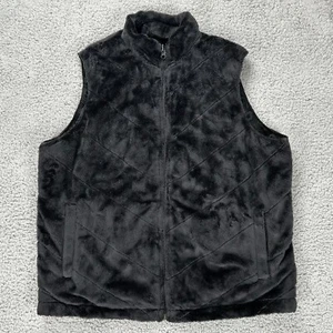 Columbia Reversible Floral Corduroy Fleece Vest Women's Large Black Full Zip - Picture 1 of 10