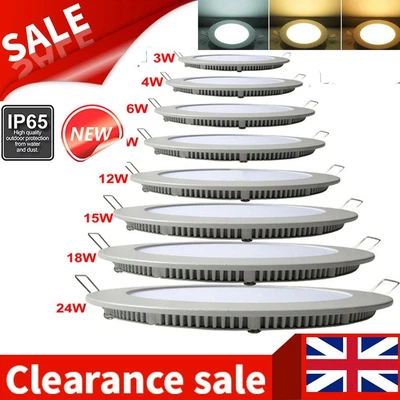 UOCOMDER LED Panel Light Ceiling Down Lamp 3/6/9/12/15/18/24W Round Surface Mount Lights