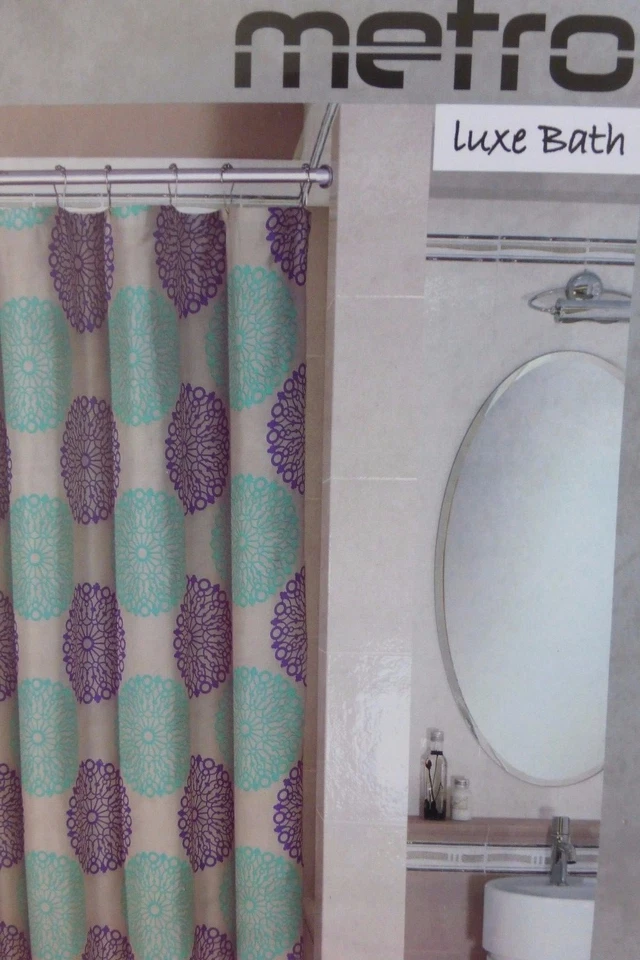 Metro Luxe Baño Encaje Medallón Tela Ducha Cortina 72" x 72" Nuevo en Paquete Foto 1 de 4