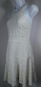 PARKER Para mujer Marfil Crochet Superposición Espalda Abierta Halter Vestido Talla M - Imagen 1 de 5