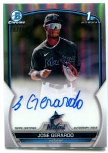 JOSE GERARDO 2023 Bowman Chrome Prospect REFRACTOR AUTO Autograph Marlins /499