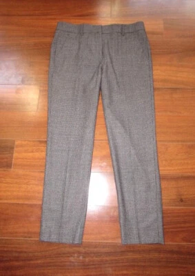 INCOTEX ~ EUR 46 US 12 ~ Multi-Check HIGH RISE Hook & Bar Dress Career Pants a41 - Image 1 of 4