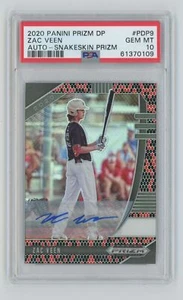 2020 Panini Prizm Draft Picks Autograph Snakeskin Prizm Zac Veen Auto 03/15 PSA - Picture 1 of 2