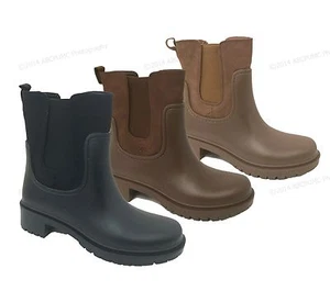 Women's Rain Boots Rubber Elastic Waterproof Short Garden Snow Ankle Boots Sizes - Picture 1 of 31