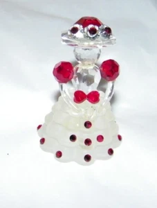 Swarovski Crystal 2" Victorian Woman, Lady Figure Red Gem Crystal Accents Mint - Picture 1 of 3