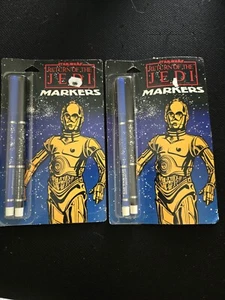 Return Of The Jedi Markers Lot Of 2 - C3po Cover Butterfly 1983 New Sealed Vintage - Bild 1 von 8