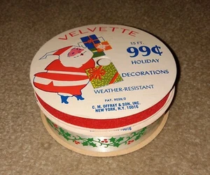 2 Vintage Weihnachten Verpackung Band Rollen rote Samt Stechpalme für Papier Handwerk - Bild 1 von 4