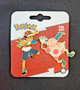 Pokémon Ash and Mr. Mime Enamel Pin Set - Picture 1 of 1