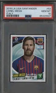 2018 Panini La Liga Santander Fútbol Italia #53 Lionel Messi PSA 10 GEMA COMO NUEVO - Imagen 1 de 2