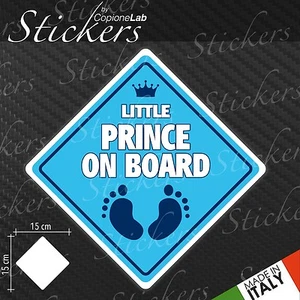 Adesivo Stickers Segnale Sign PRINCE ON BOARD a bordo auto moto - Imagen 1 de 1