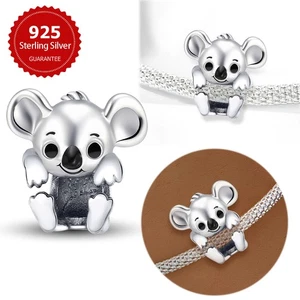 Perline charm koala argento sterling S925 adatte per bracciali fai da te gioielli donna regalo - Foto 1 di 7