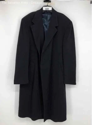 Lauren Ralph Lauren Womens Black Cashmere Collared Long Sleeve Overcoat Sz Large - Image 1 of 4