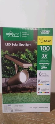 FEIT ELECTRIC Feit OneSync Landscape Bronze Solar LED Spotlight , 100 Lumens. I have a lot.