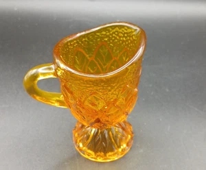 Vintage Amber Glass Textured Leaf Design Creamer - Picture 1 of 2
