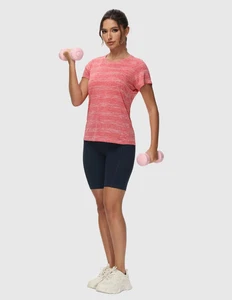 MIER Camicie Donna Running Atletica Dry Fit Active Large, Erica Melone Rosa - Foto 1 di 4