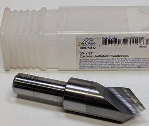 MA Ford Uniflute Countersink 3/4" Head Diam 1/2" Shank 82° Solid Carbide - Picture 1 of 5