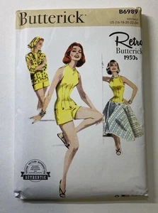 B6989 UNGESCHNITTENES SCHNITTMUSTER "Butterick" - "Misses Playsuit, Bluse & Rock" Retro - Bild 1 von 4