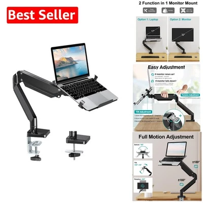 Full Motion Laptop Desk Mount - Aluminum Holder for 17" Laptops and 32" Monitors - Image 1 of 4