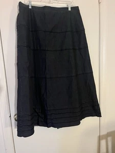 Ladies D & Co Black Denim A-line Skirt Elastic Back Waist Size XL - Picture 1 of 4