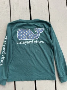Vineyard Vines Green Dog Boys Long Sleeve T Shirt. Size Small 6 - Picture 1 of 7