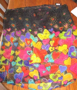 Retired Laurel Burch Infinity Neck Scarf Dancing Hearts Multi LOVE YOU GIFT - Picture 1 of 3