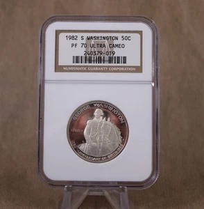 1982 S US Mint Washington 50C PF70 Ultra Cameo Proof Coin NGC Slab - Picture 1 of 9
