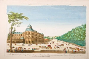 Maison de Plaisance Reine de Hongrie près de Vienne .Vue d'Optique 18°eme - Imagen 1 de 1