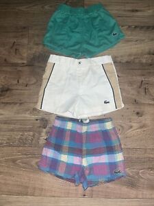 Vintage Izod Lacoste Kids Boys Toddler Baby Green Shorts Size 8 Small Lot Of 3