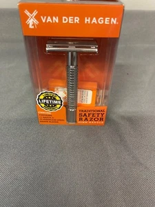 Nueva maquinilla de afeitar de seguridad tradicional Van Der Hagen mango de 85 mm (cromo) - Imagen 1 de 2