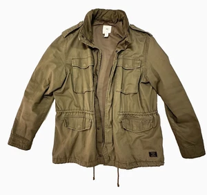 H&M Men's Size Large Cargo Jacket L.O.G.G. Utility Jacket Full Zip Front, Cotton - Picture 1 of 13