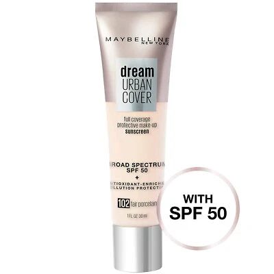 Maybelline Dream Urban Cover Foundation SPF 50, 102 Fair Porcelain - Image 1 of 4