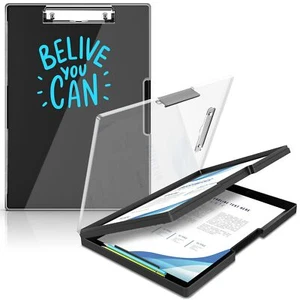 Clipboard with Storage, Cleaview Clip Boards 8.5x11 with 2 Storage, Dry Erase... - Picture 1 of 7