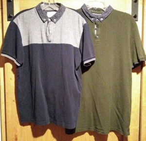 Paper Denim & Cloth Shirt Mens Large Polo Lot Of 2 Shirts Colorful Preppy - Picture 1 of 11