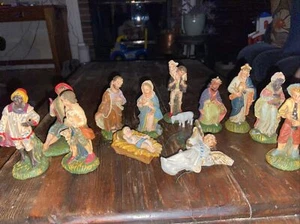 Presepe vintage in argilla/gesso Made in Italy dipinto a mano 4" - Foto 1 di 12