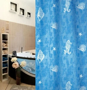 Textil Duschvorhang Poros Acqua - Hell Blau 180 x 200 cm. Motiv Maritim - Bild 1 von 5