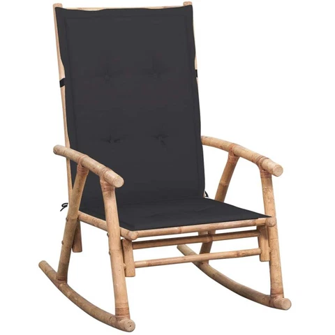 Rocking Chair with Cushion Bamboo Cover