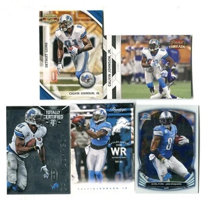 Calvin Johnson 5 Football Trading Card Lot HOF DETROIT LIONS (LOT 2) - Picture 1 of 1