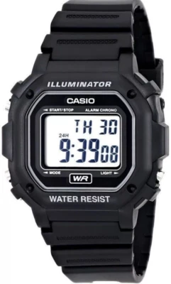 Casio F108WH-1A, Reloj Cronógrafo Iluminador, Resina Negra,Alarma, Batería 7 Años Foto 1 de 2