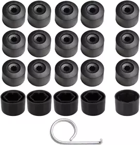 20 Copri Bulloni Esagonali 17Mm per Ruota Pneumatici Auto con 4 Tappi Antifurto - Foto 1 di 6