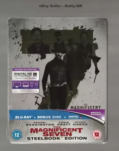 THE MAGNIFICENT SEVEN - UK EXCLUSIVE BLU RAY STEELBOOK - NEW & SEALED - Picture 1 of 3