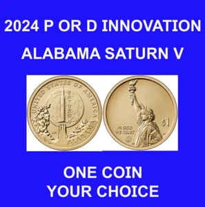 2024 P OR D Alabama American Innovation $1-SATURN V Mint 1 Coin Set -PRESALE- - Picture 1 of 4