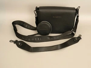 Bugatti Almata Schultertasche, edle Umhängetasche aus Kunstleder schwarz, gebr. - Bild 1 von 10