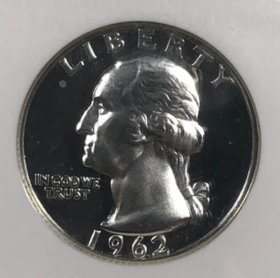 1962 Washington Quarter. .25. NGC PR68. Ultra Cameo. WOW! - Image 1 of 4