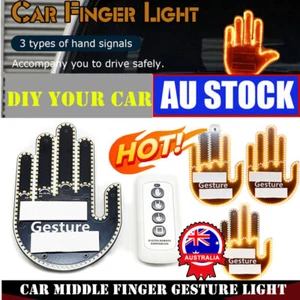 Funny Car Finger Light with Remote Road Rage Signs Middle Finger Gesture Light - Picture 1 of 15